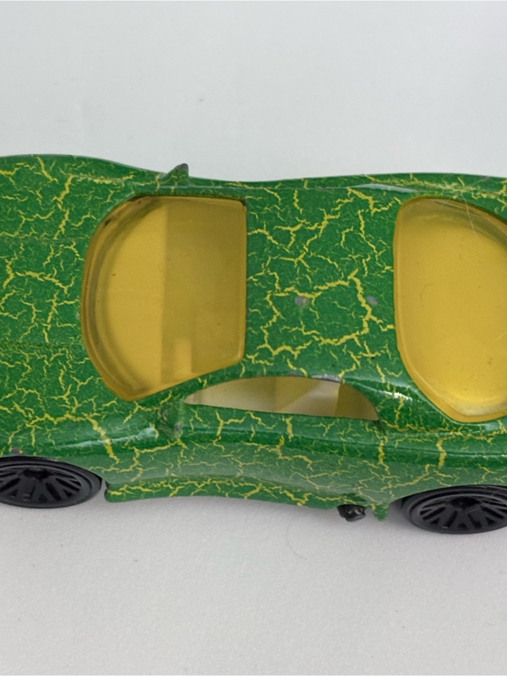 VTG 1993 Hot Wheels Mattel Camaro Green/Yellow Crackle Paint 3"
